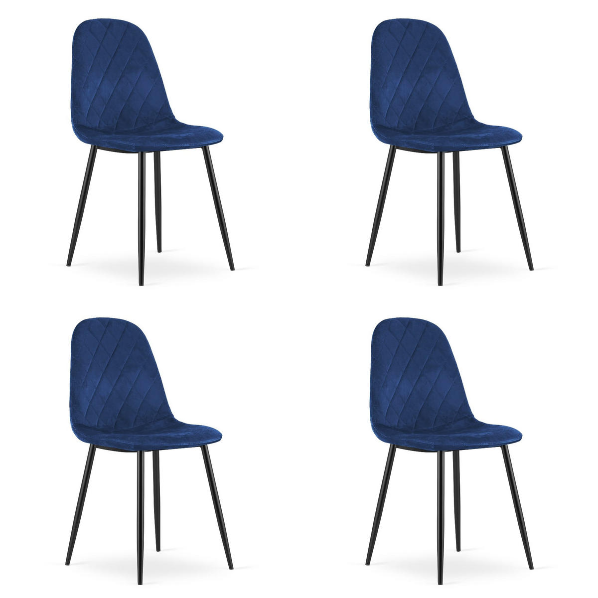 ESSZIMMERSTUHL 4-er Set DAPI marineblauer Sitz - Dunkelblau, Textil (44.5/87.5/50.5cm) - Valora