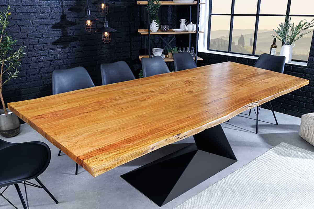 ESSTISCH MAMMUT BALANCE Akazie Braun 200cm - Schwarz/Braun, Holz/Metall (100/200/76cm) - riess-ambiente