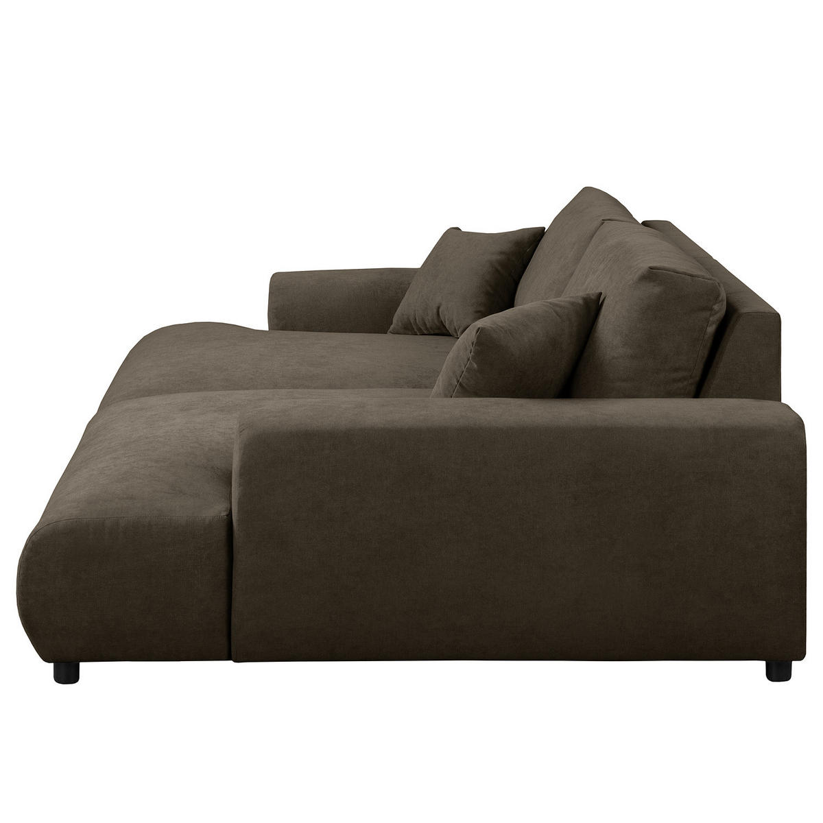 BIGSOFA - Schwarz/Grau, Kunststoff/Textil (237/79/144cm) - home24