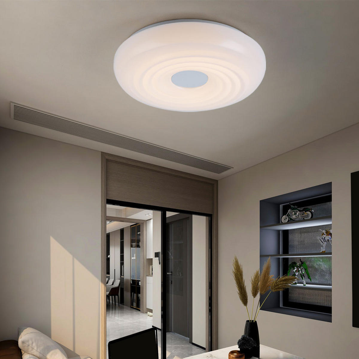 LED DECKENLEUCHTE Metall Weiß Rund - Weiß, Metall (35/35/8.5cm) - Globo Lighting