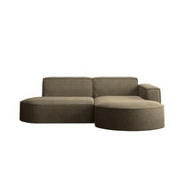 ECKSOFA MODENA L STUDIO Stoff Verita Dunkelbeige Rechts - Cappuccino, Holz (236/165cm) - Kaiser Möbel
