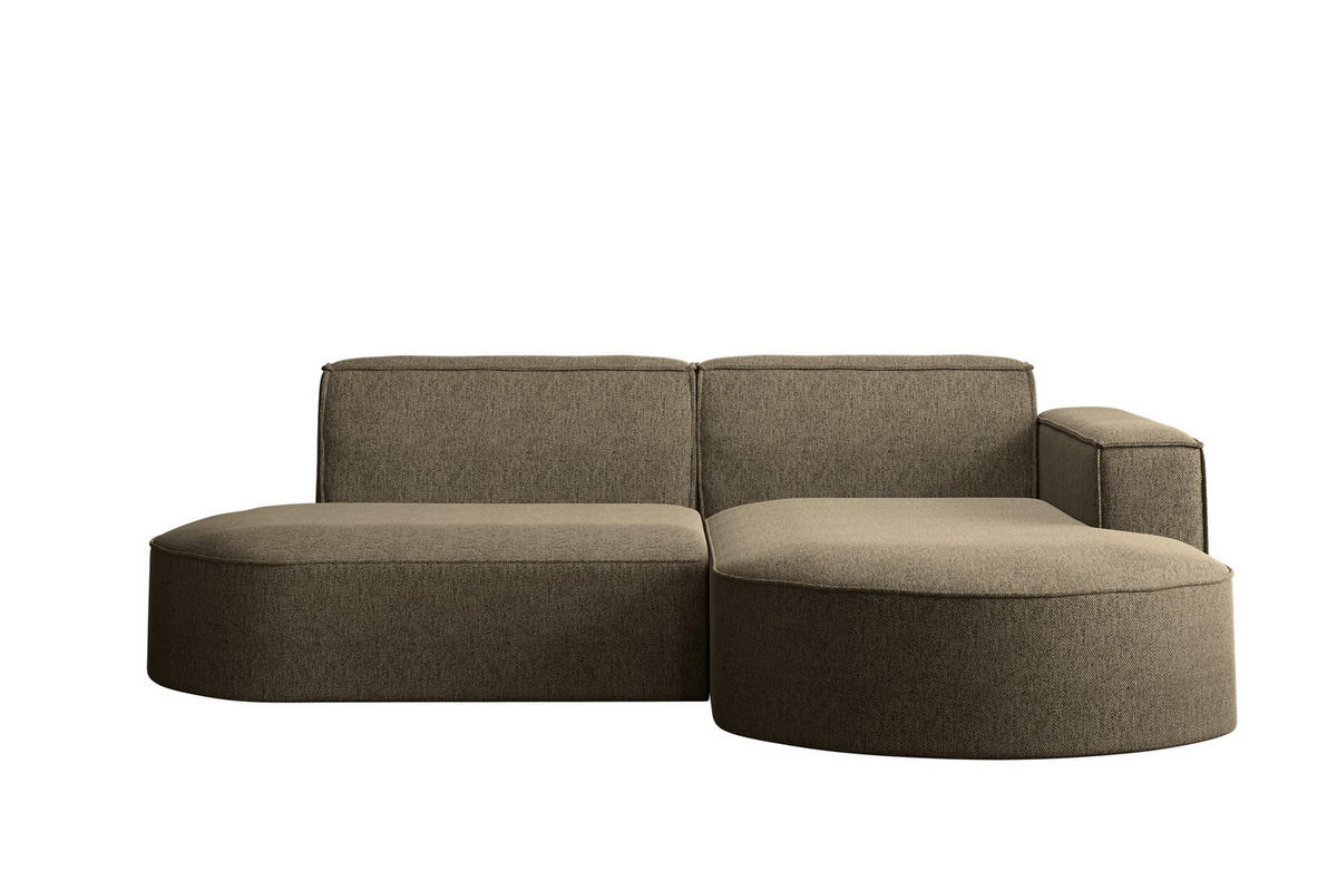 ECKSOFA MODENA L STUDIO Stoff Verita Dunkelbeige Rechts - Cappuccino, Holz (236/165cm) - Kaiser Möbel