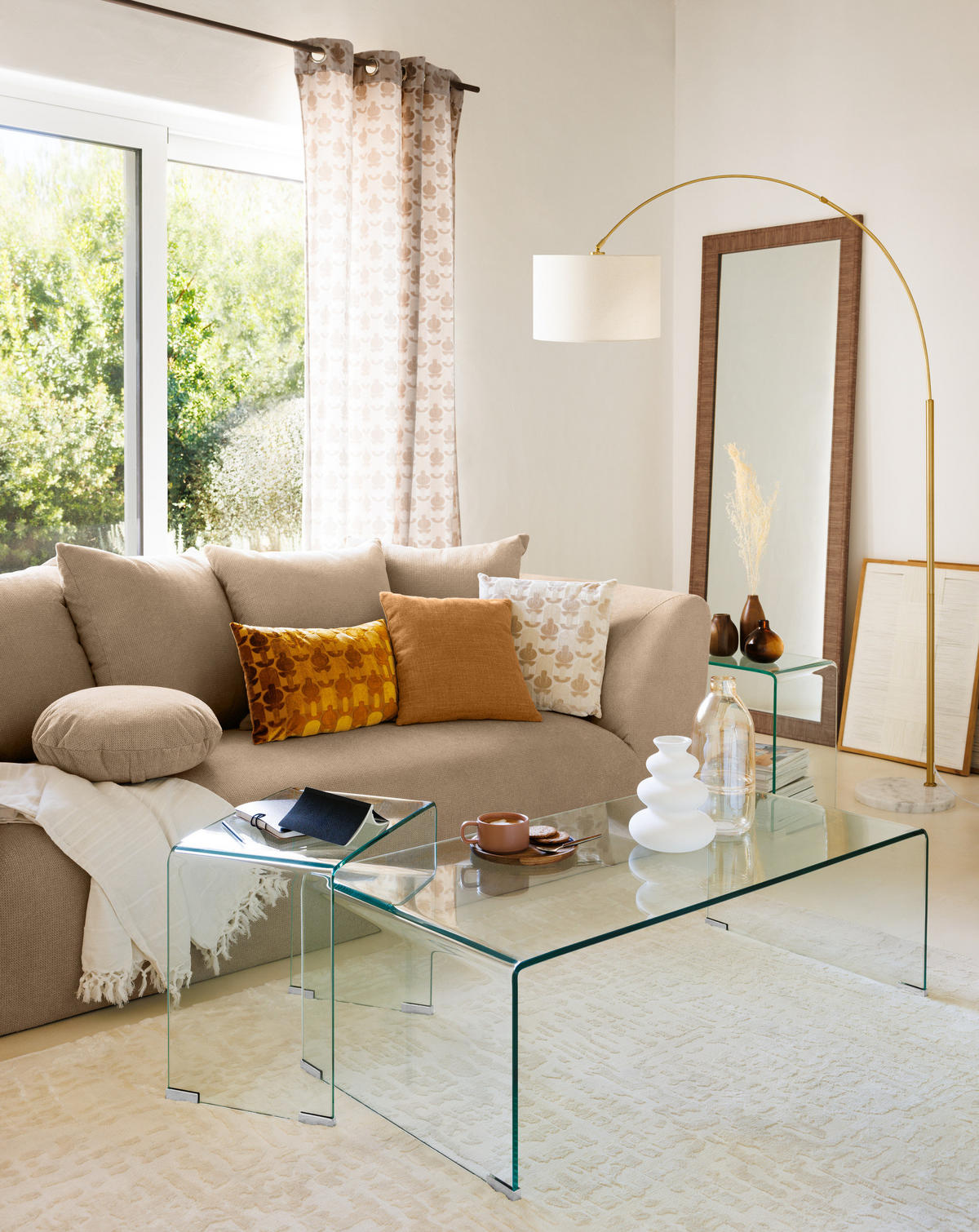 BOGENSTEHLAMPE Tilio 195 cm - Weiß, Metall (138/37/195cm) - Atmosphera Createur d´interieur