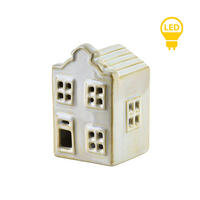 LED-LATERNENHAUS Hytte Weiß 5,7x5,5x8,6 cm Keramik - Weiß, Keramik (5.5/8.6/5.7cm) - Mondex