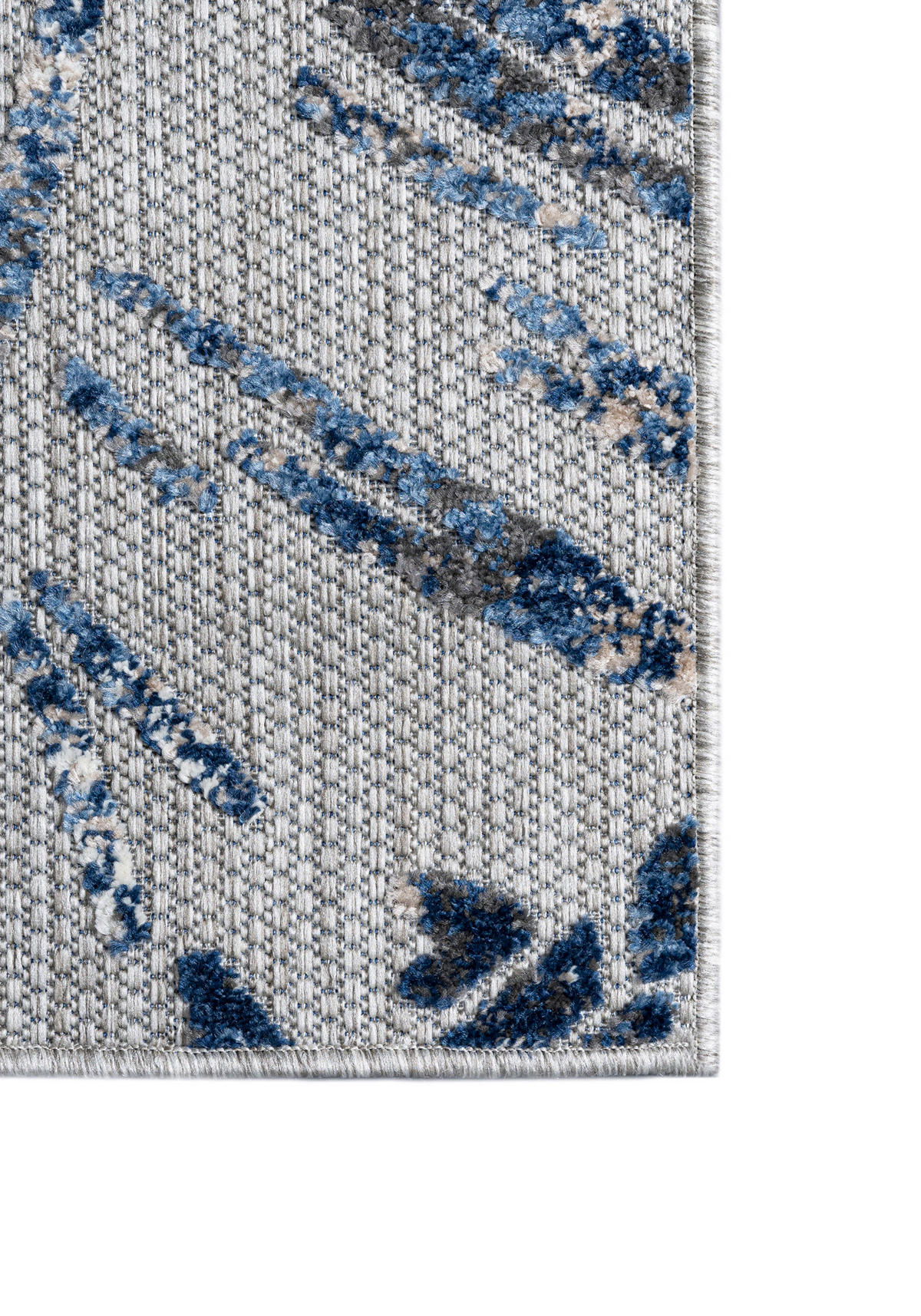 TEPPICH Outdoor Blue Pflanzlich Kurzflor Rechteckig Grey - 120x170 cm - Blaugrau, Textil (120/170cm) - Mazovia