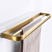HANDTUCHHALTER – Vintage-Gold, Doppelstange – 57 cm Länge - Goldfarben, Metall (11/2.7/57cm)