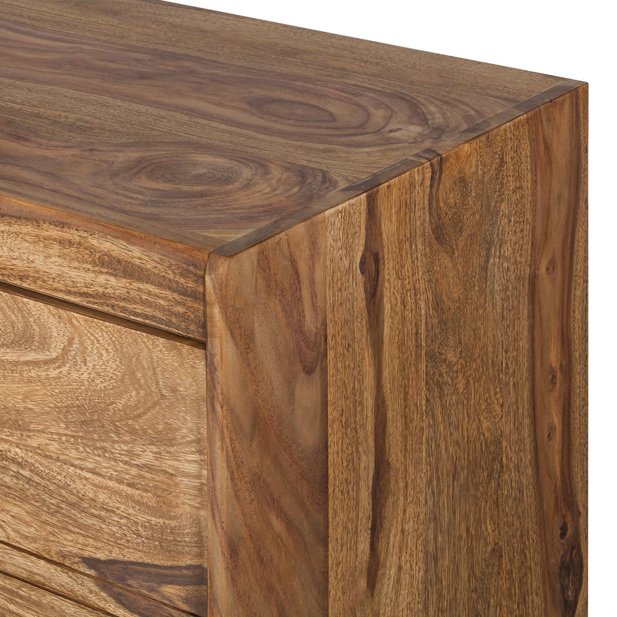 SIDEBOARD - Sheesham massiv - Braun, Holz/Metall (187/77/46cm) - home24