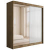 KLEIDERSCHRANK VESLI - 200 cm - Braun|Weiß - Braun/Weiß, Holzwerkstoff (200/215/61cm) - ALTDECOR