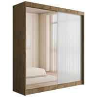 KLEIDERSCHRANK VESLI - 200 cm - Braun|Weiß - Braun/Weiß, Holzwerkstoff (200/215/61cm) - ALTDECOR