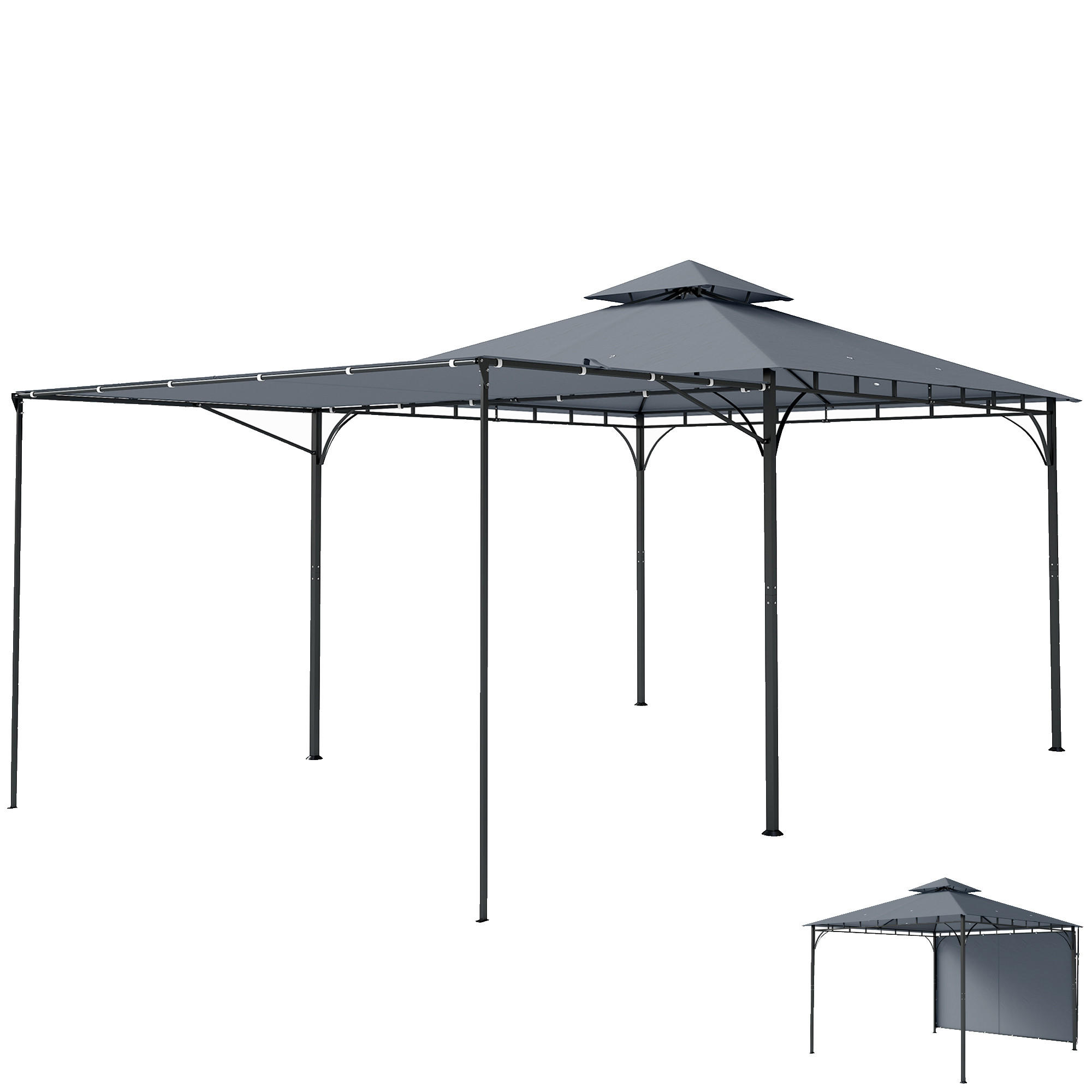 Outsunny Pavillon Dunkelgrau 320x275x320 cm