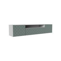 TV-SCHRANK Cali 200 cm, dreitürig, weiß, grün - Weiß/Olivgrün, Kunststoff (200/40/41cm) - Margaret Hadas24