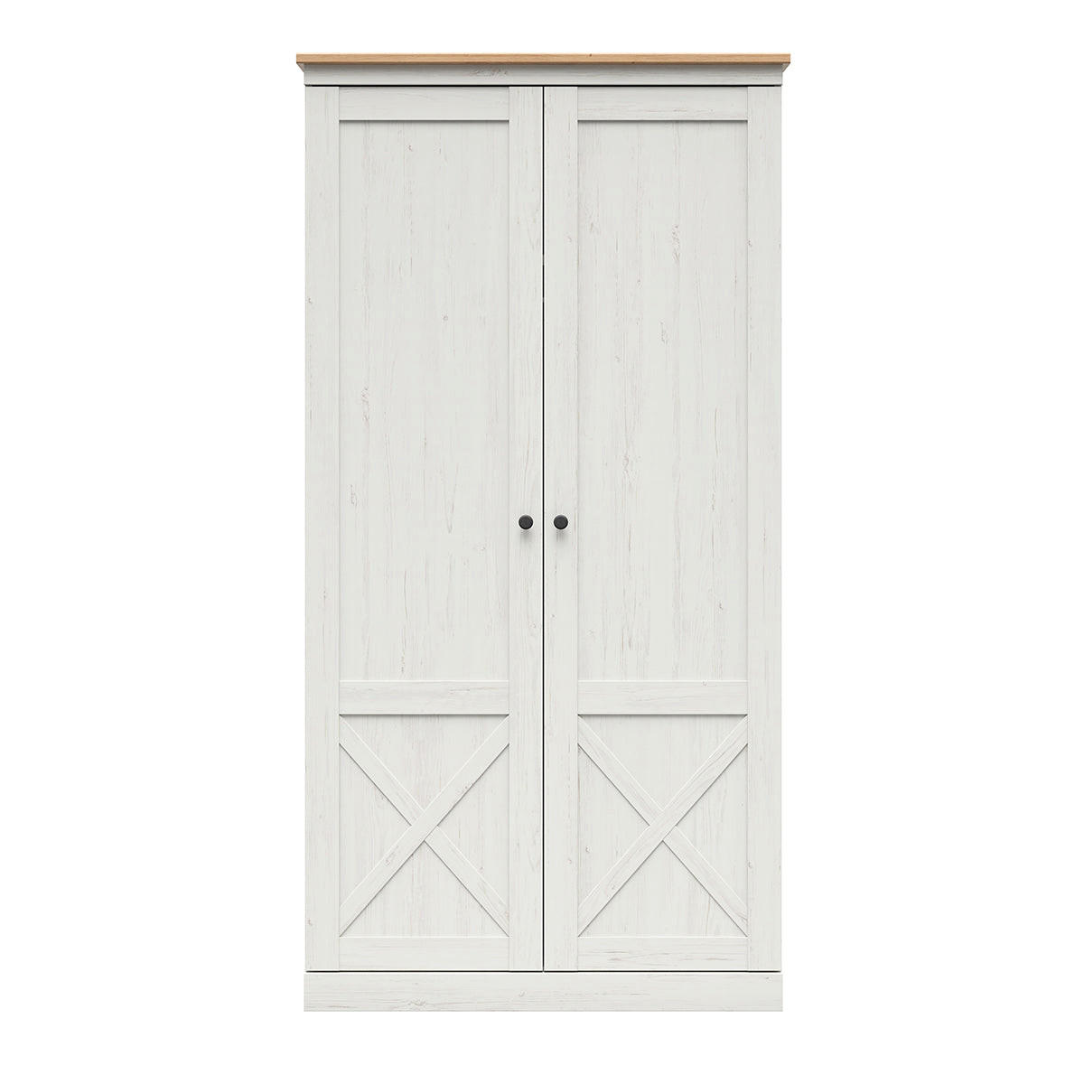 OMARA ZA OBLAČILA Victoria Bela in lesena - bela, leseni material (103/201/58cm) - Petits-meubles