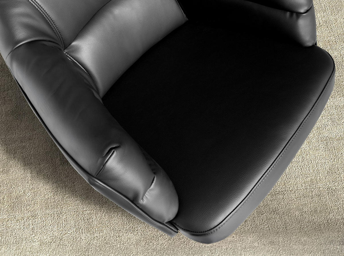 STUHL aus schwarzem Kunstleder 70/65/88 cm - Schwarz, Kunststoff/Textil (70/88/65cm) - ANGEL CERDA