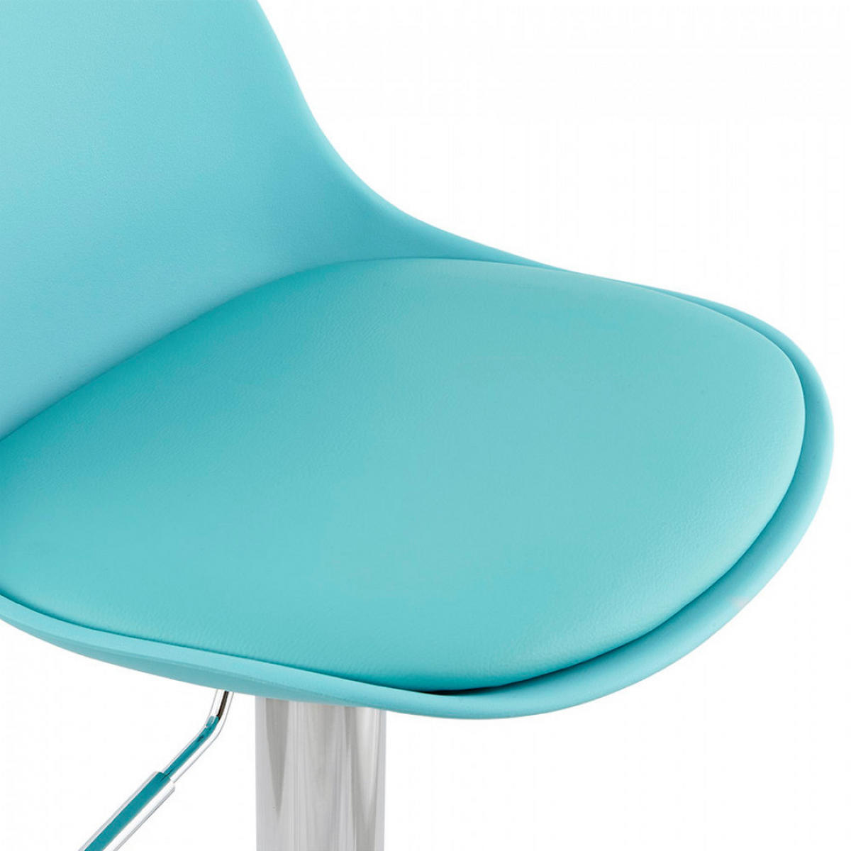 BARHOCKER Blau 39x104x42cm - Blau/Chromfarben, Leder/Kunststoff (39/104/42cm) - AlterEgo