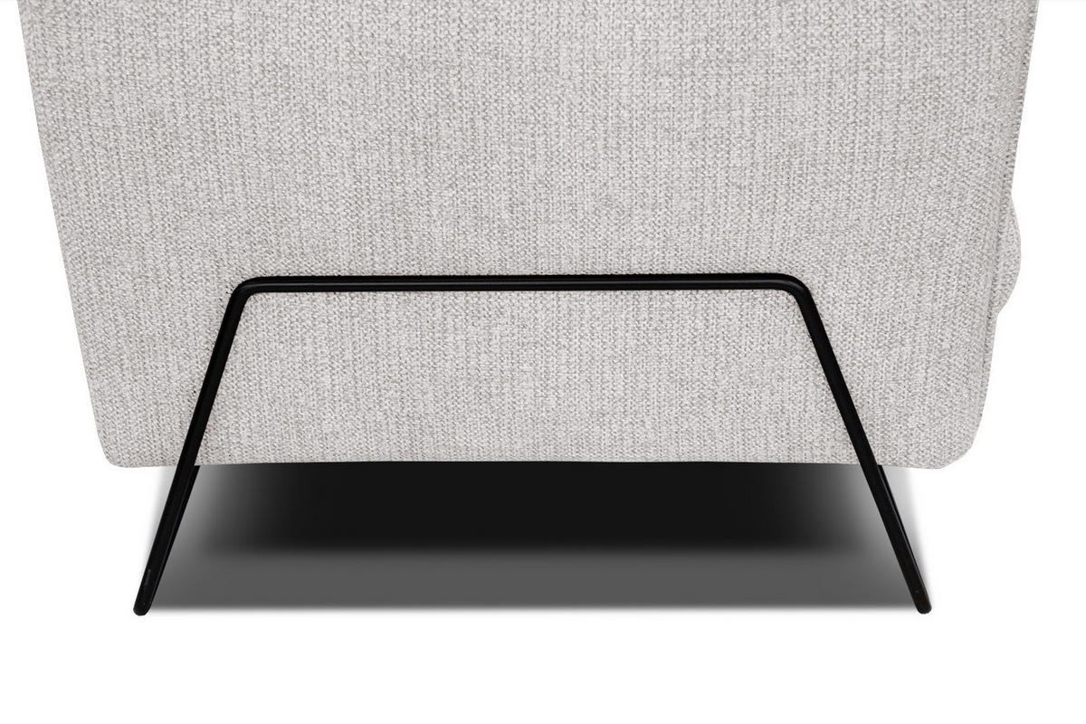 ECKSOFA HOSTEN 4-Sitzer, creme - Creme/Schwarz, Holzwerkstoff/Textil (269/158cm) - Courtois Laville