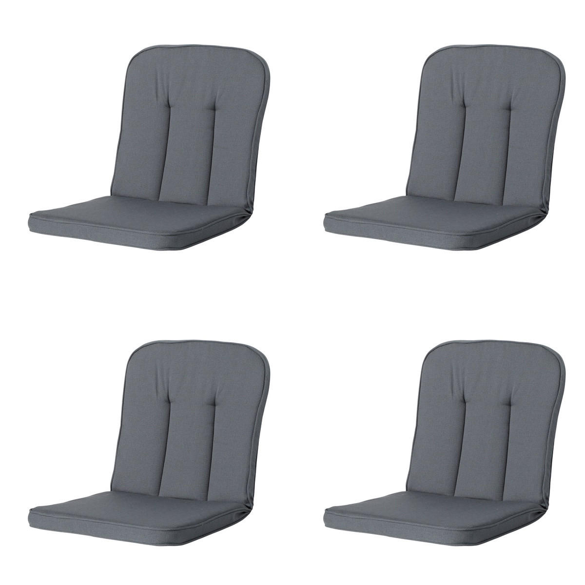 GARTENSTUHLKISSEN Rippe 94/48 cm 4er-Set - Grau, Textil (48/5/94cm) - Madison