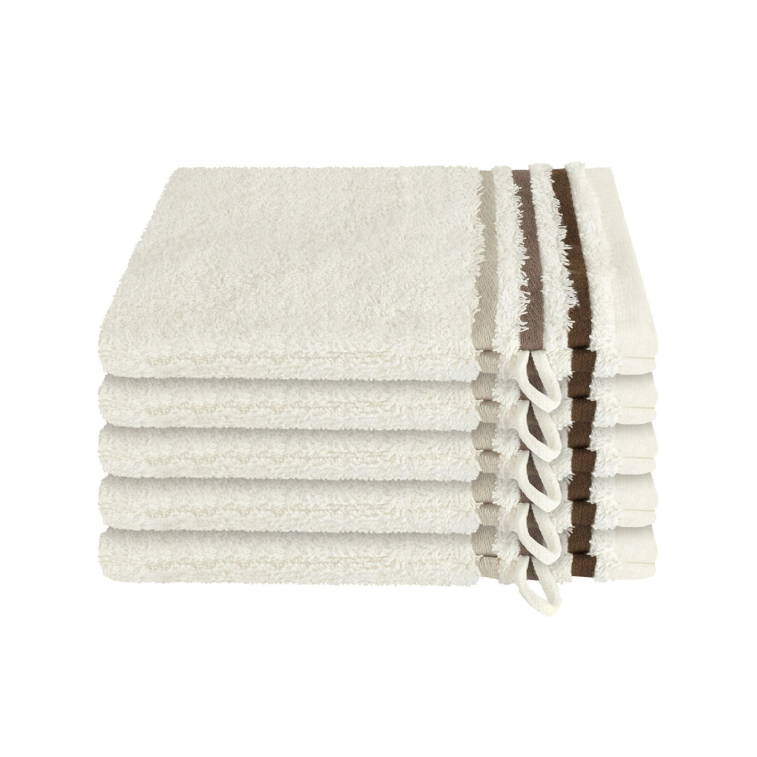 WASCHHANDSCHUHSET Skyline Color - 5-teilig - 16x22 cm - Creme - Creme, Textil (16/22cm) - SCHIESSER