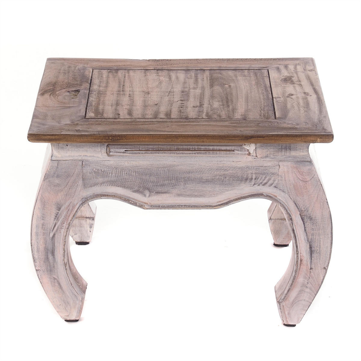 OPIUMTISCH MAHA 50 Mahagoni Massivholz 05 weiß-natur - Multicolor, Holz (50/50/35cm) - DESIGN DELIGHTS