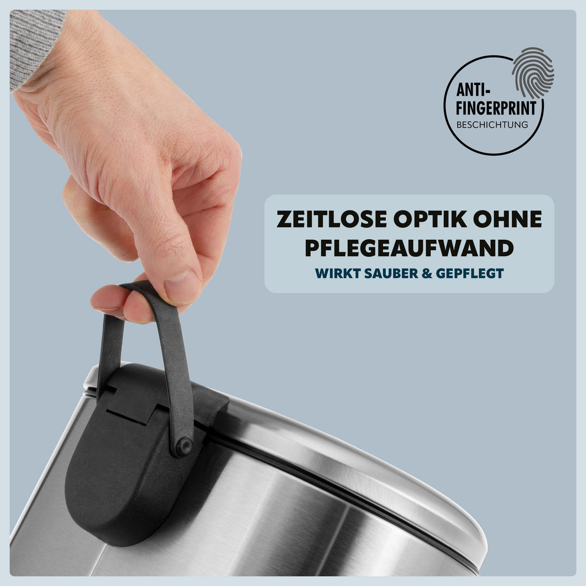 TRETEIMER 6 Liter BARBENA, silber, Edelstahl - Edelstahlfarben, Metall (24/31/22cm) - bremermann