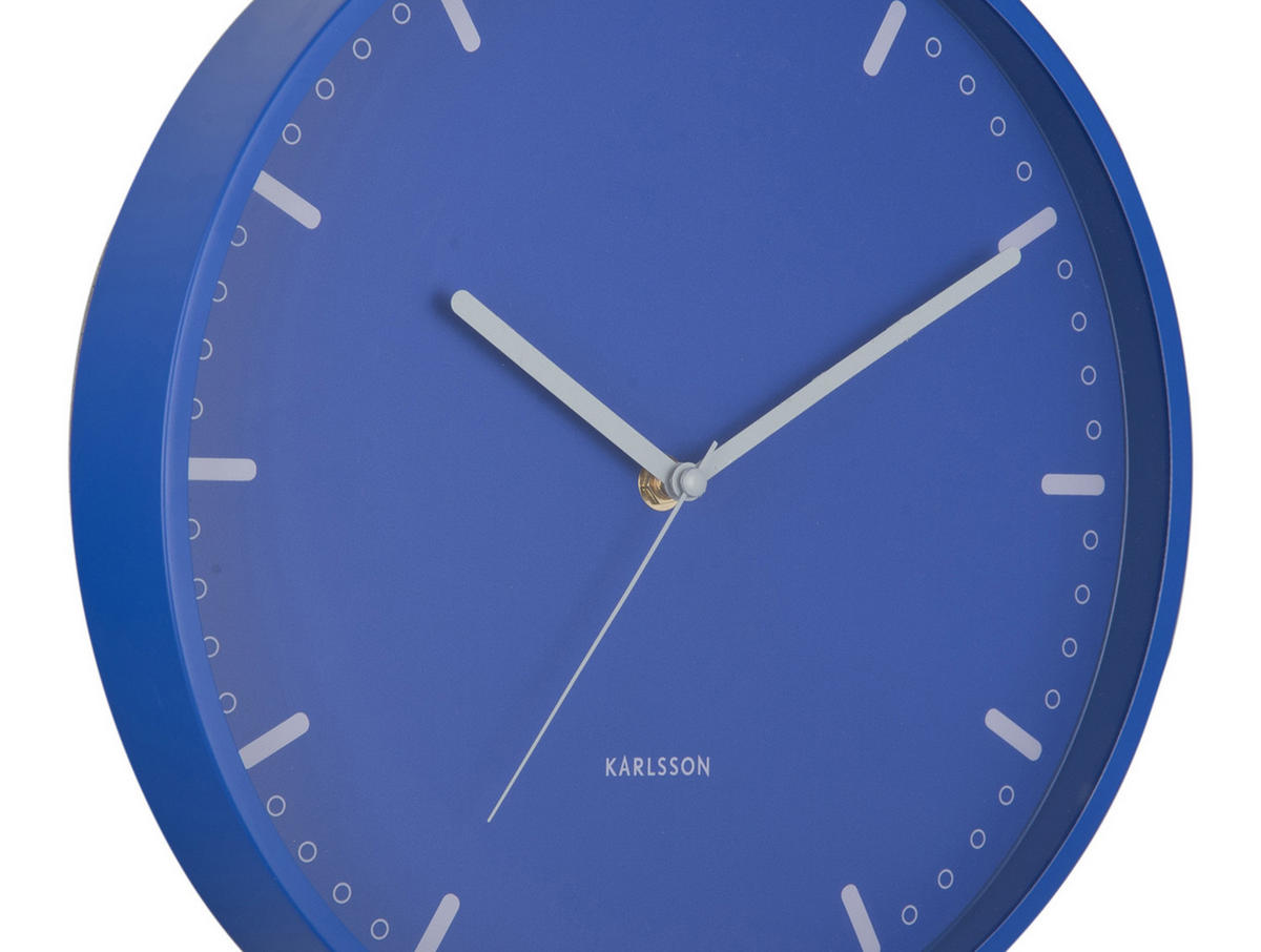 WANDUHR Cool Retro Blau 4/30/30 cm - Blau, Metall (30/30/4cm) - Karlsson
