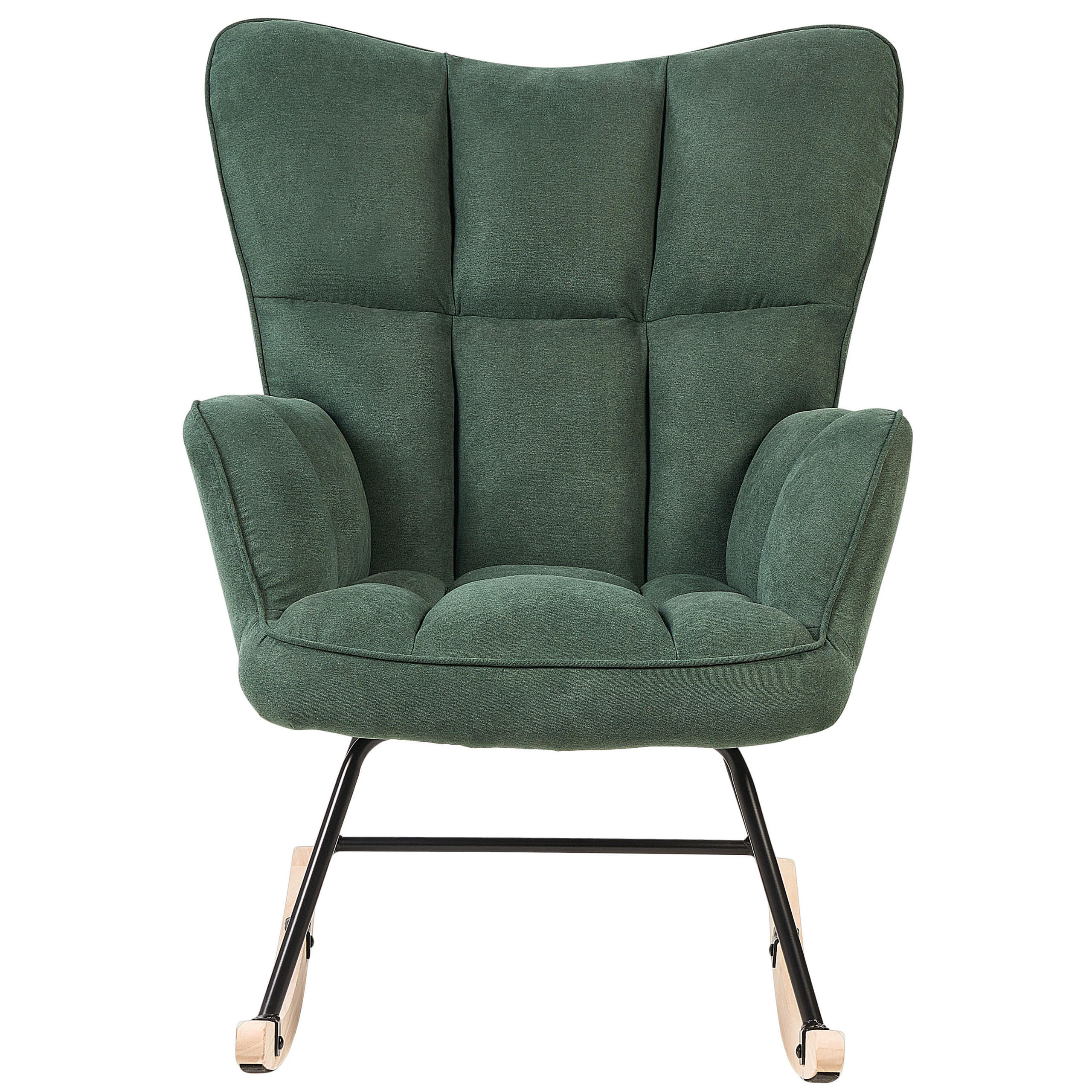 SCHAUKELSESSEL Stoff Grün Oulu - Grün, Textil/Metall (71/108/83cm) - Beliani