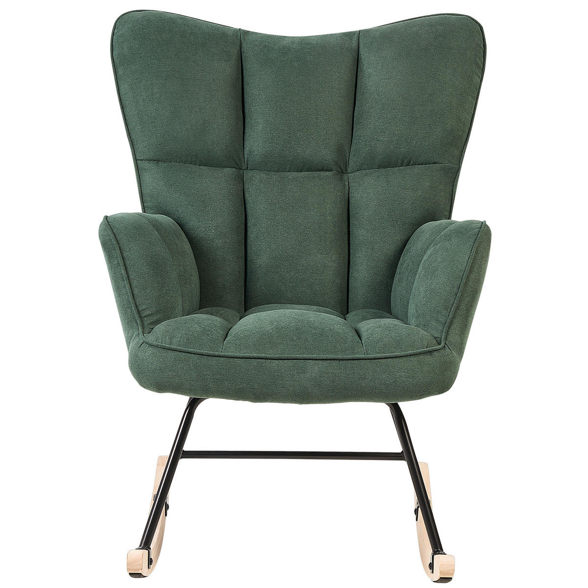SCHAUKELSESSEL Stoff Grün Oulu - Grün, Textil/Metall (71/108/83cm) - Beliani