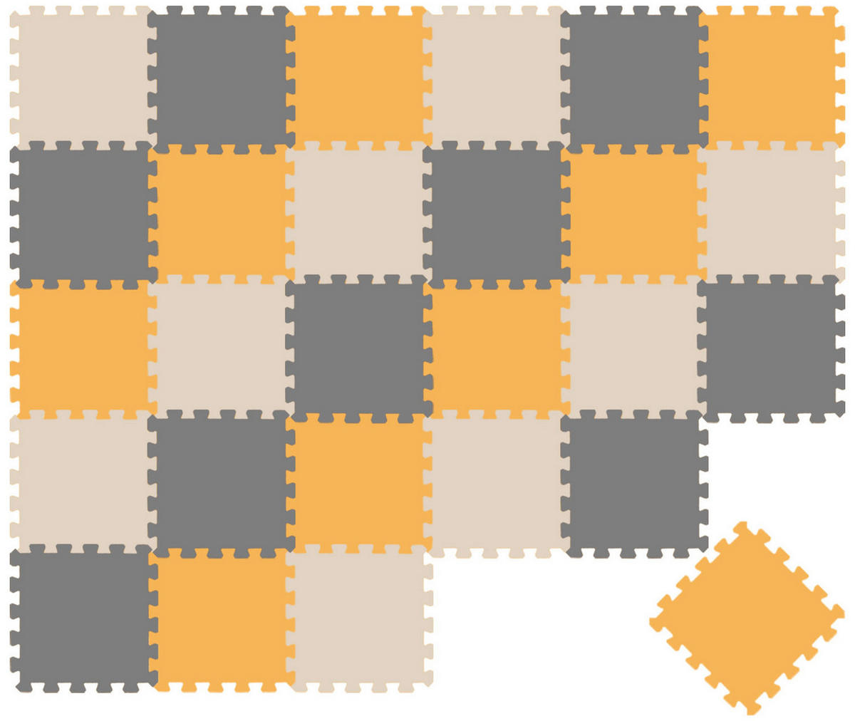 SPIELMATTE ab Null - 270/90 cm Puzzlematte Grau - Multicolor, Kunststoff (30/30cm) - Littletom