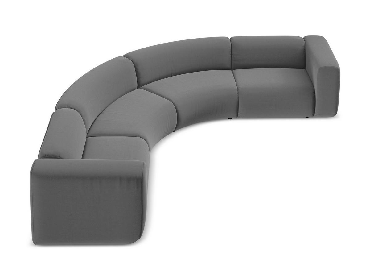 ECKSOFA Samt Stoff Grau - Schwarz/Grau, Kunststoff/Textil (318/318cm) - Makamii