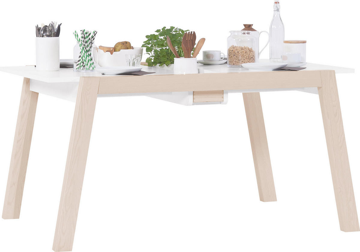 TISCH AUSZIEHBAR SPOT - Weiß, Holzwerkstoff (104/146/76cm)