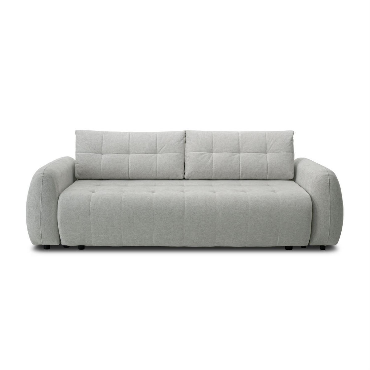 SOFA OMEGA Zweisitzer mit Schlaffunktion, Rosa 23 - Hellgrau, Textil (252/92/105cm) - Lookway