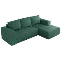 ECKSOFA TRENTINO L Grün Stukture - Rechts - Schwarz/Grün, Textil (164/266cm) - MKS
