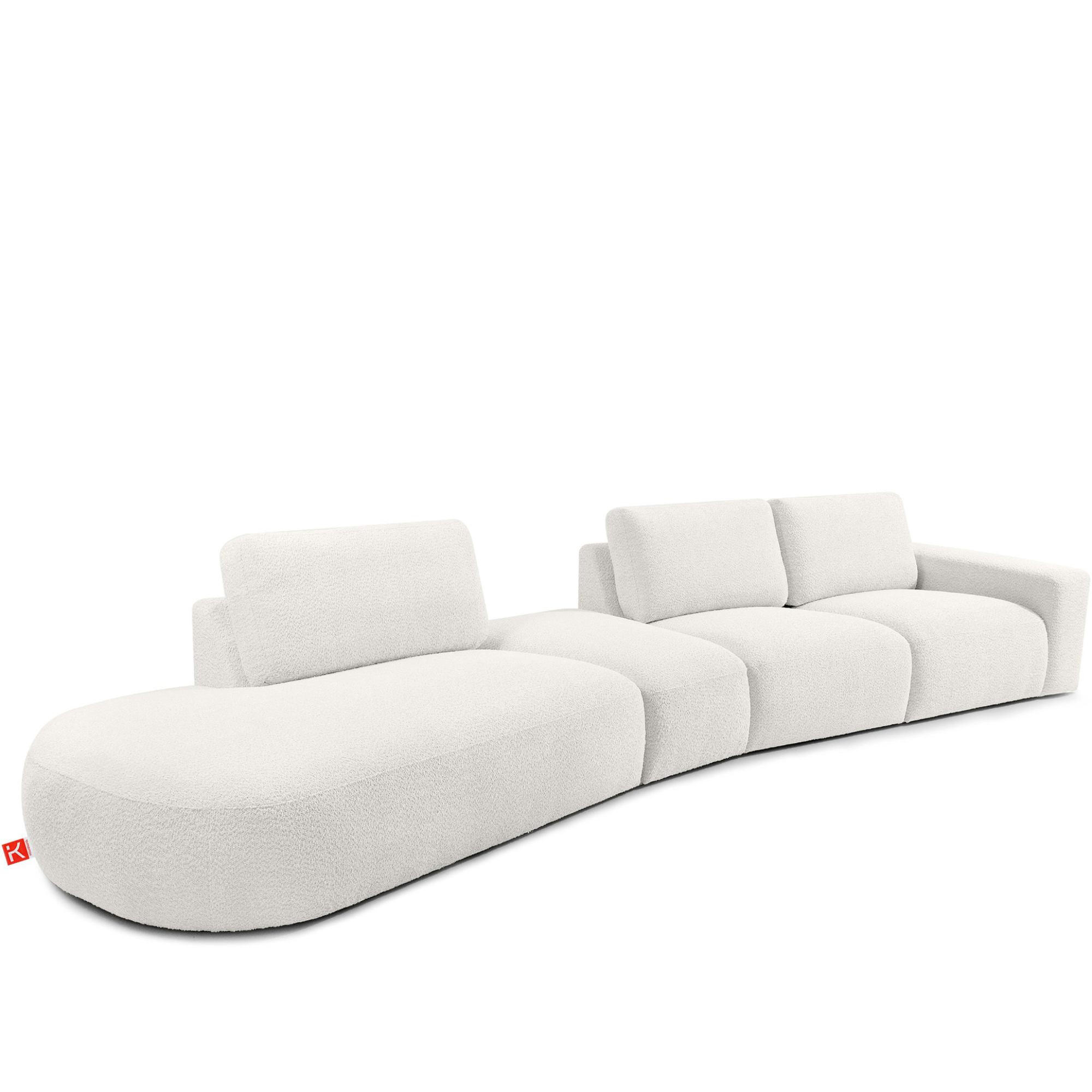5-SITZER ECKSOFA ZUCCO Boucle links, Ecru - Ecru, Textil (430/84/105cm) - KONSIMO®