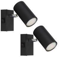 WANDLEUCHTE Robby Metall Schwarz chrom 2er Set - Schwarz, Metall (7/10/12cm) - Globo Lighting