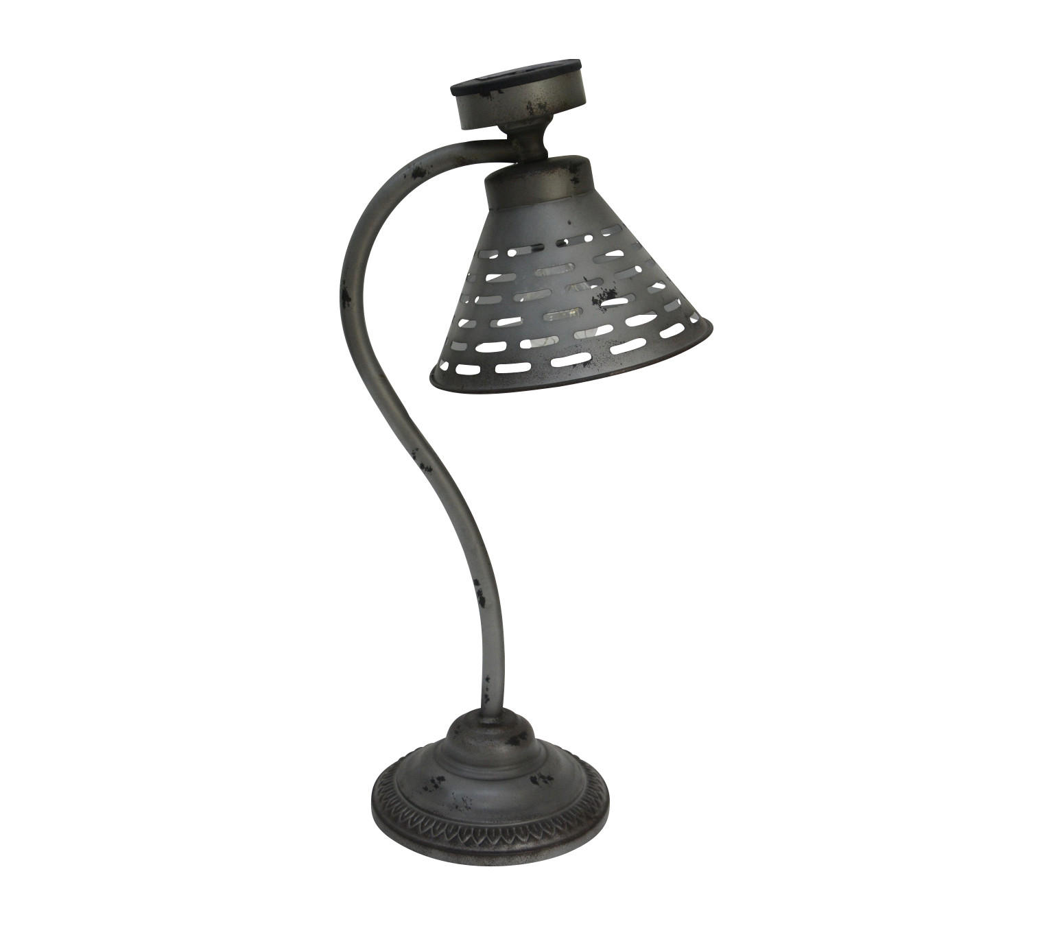 SOLAR-TISCHLAMPE Rennes Silber-antik 57x22x30cm - Silberfarben, Kunststoff (30/22/57cm) - DELUKE