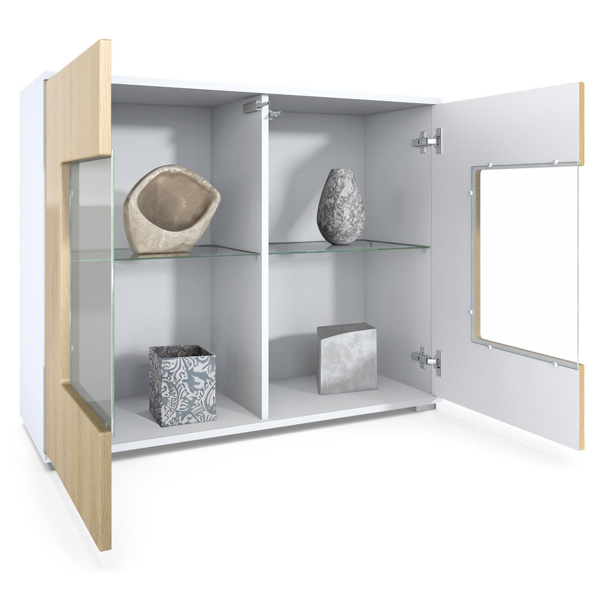 KOMMODE Grömitz Schwarz Hochglanz - Schwarz Hochglanz, Holzwerkstoff (92.5/75.5/35cm) - Vladon