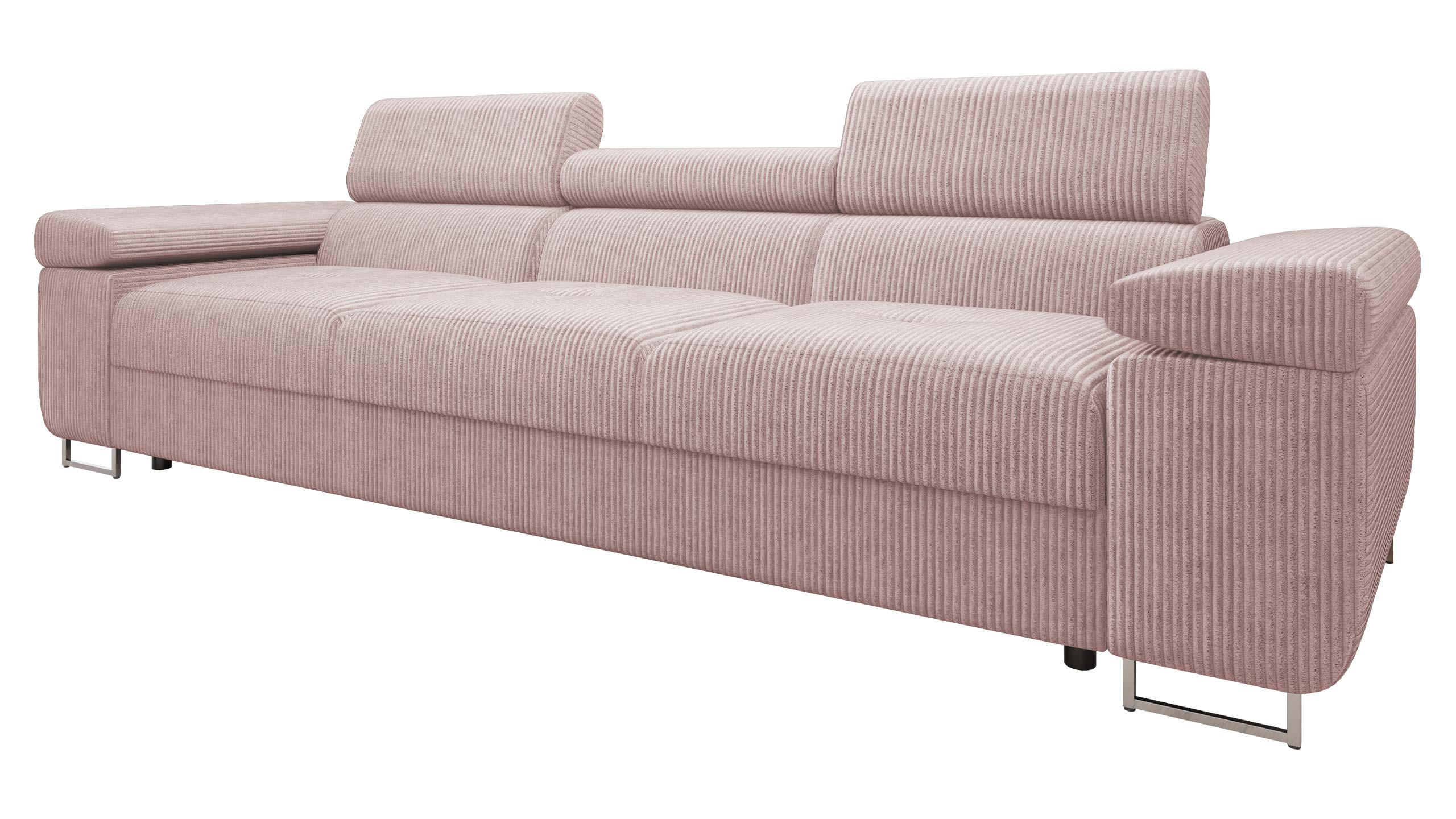 SOFA Torezio 3 Cord - Rosa, Holz/Textil (263/90/102cm) - MIRJAN24
