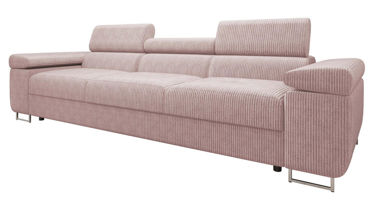 SOFA Torezio 3 Cord - Rosa, Holz/Textil (263/90/102cm) - MIRJAN24