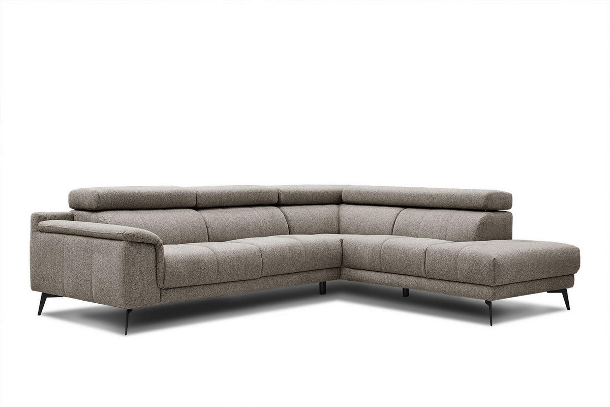 ECKSOFA FIERO 5-Sitzer, taupe - Taupe/Schwarz, Holzwerkstoff/Textil (290/228cm) - Courtois Laville