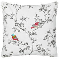 DEKOKISSEN Weiß 45/45 cm Dillenia - Multicolor/Weiß, Textil (45/45/6cm) - Beliani