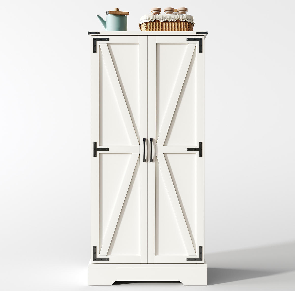 BUFFET Sideboard 60x35x128,5cm weiß aus MDF mit LED Beleuchtung - Weiß, Holzwerkstoff (35/128.5/60cm) - Modfu