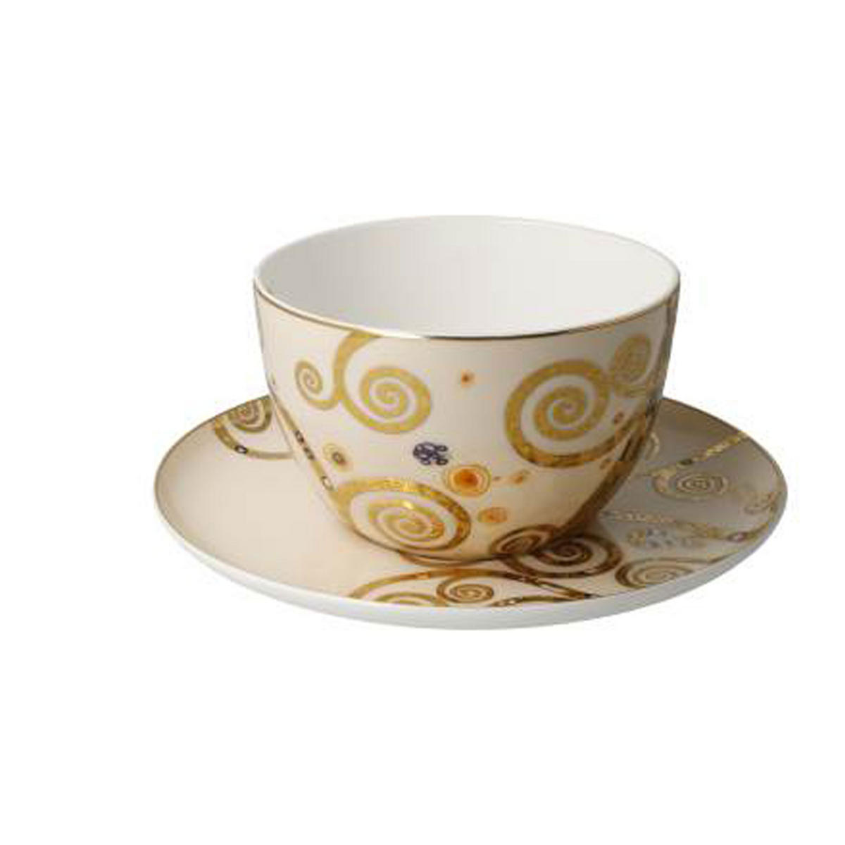 MILCHKAFFEETASSE Gustav Klimt - Der Kuss, Fine Bone China - Multicolor, Keramik (0.35L) - Goebel
