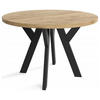 ESSZIMMERTISCH LOFT, ausziehbarer Tisch Durchmesser: 100 cm bis 200 cm, Wohnzimmertisch Farbe: CRAFT, mit Holzbeinen in Farbe Schwarz - Schwarz/Braun, Holzwerkstoff (100/100/75cm) - Sepro Meble