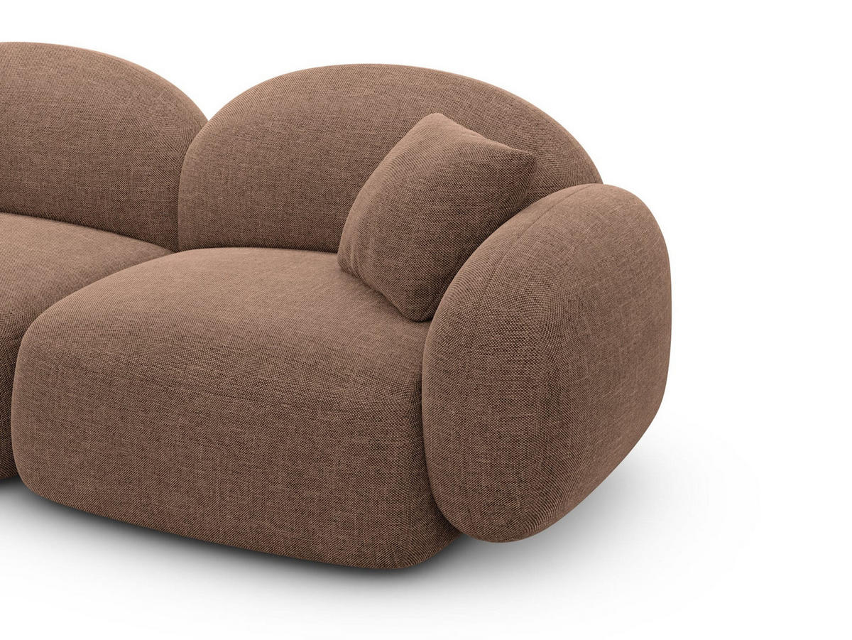 WOHNLANDSCHAFT Mirello U-Form Braun Strukturstoff - Braun, Textil (333/77/193cm)