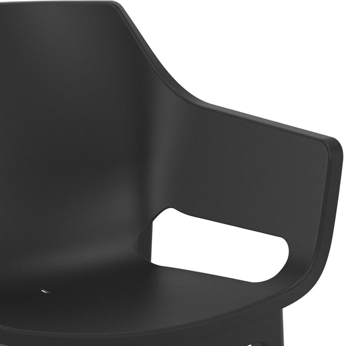 GARTENSTUHL Kunststoff Schwarz - Schwarz, Kunststoff (60/90/65cm) - CLP