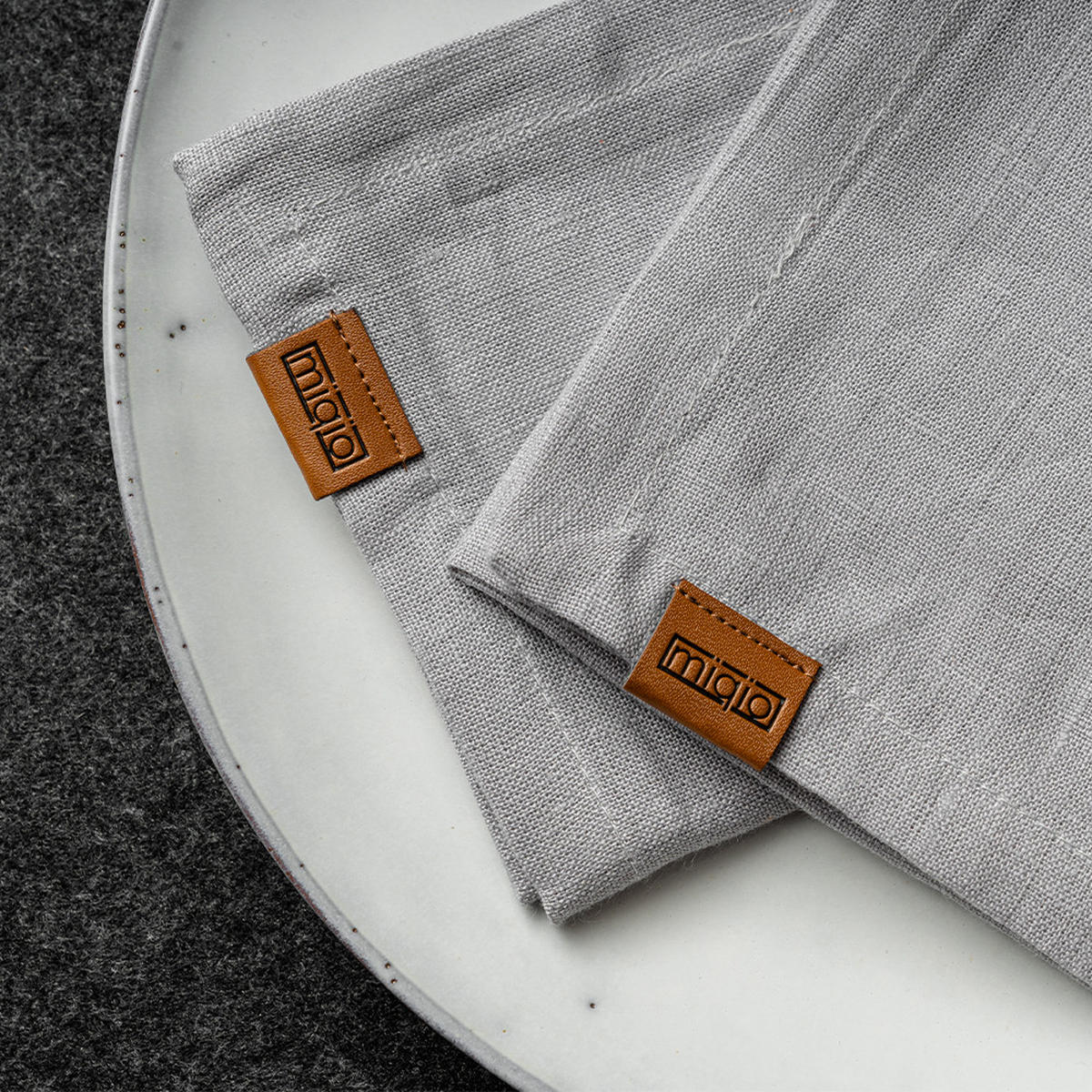 SERVIETTEN aus Halbleinen - Hellgrau, Textil (45/45cm) - Miqio Design