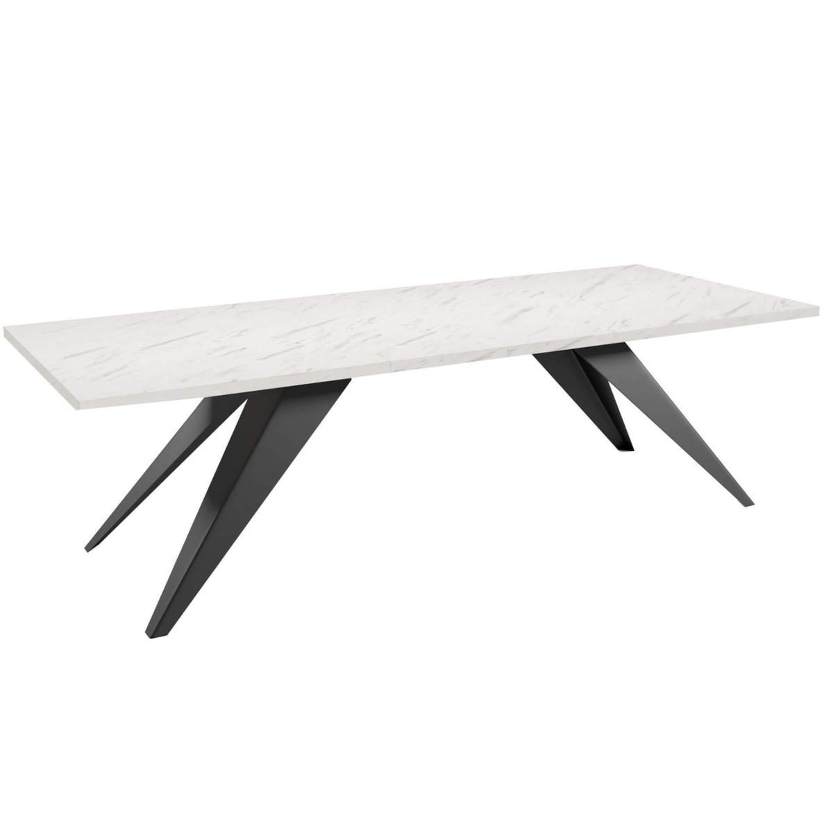 ESSTISCHE SENTO - Schwarz/Weiß, Holzwerkstoff (90/160/76cm) - Meblini