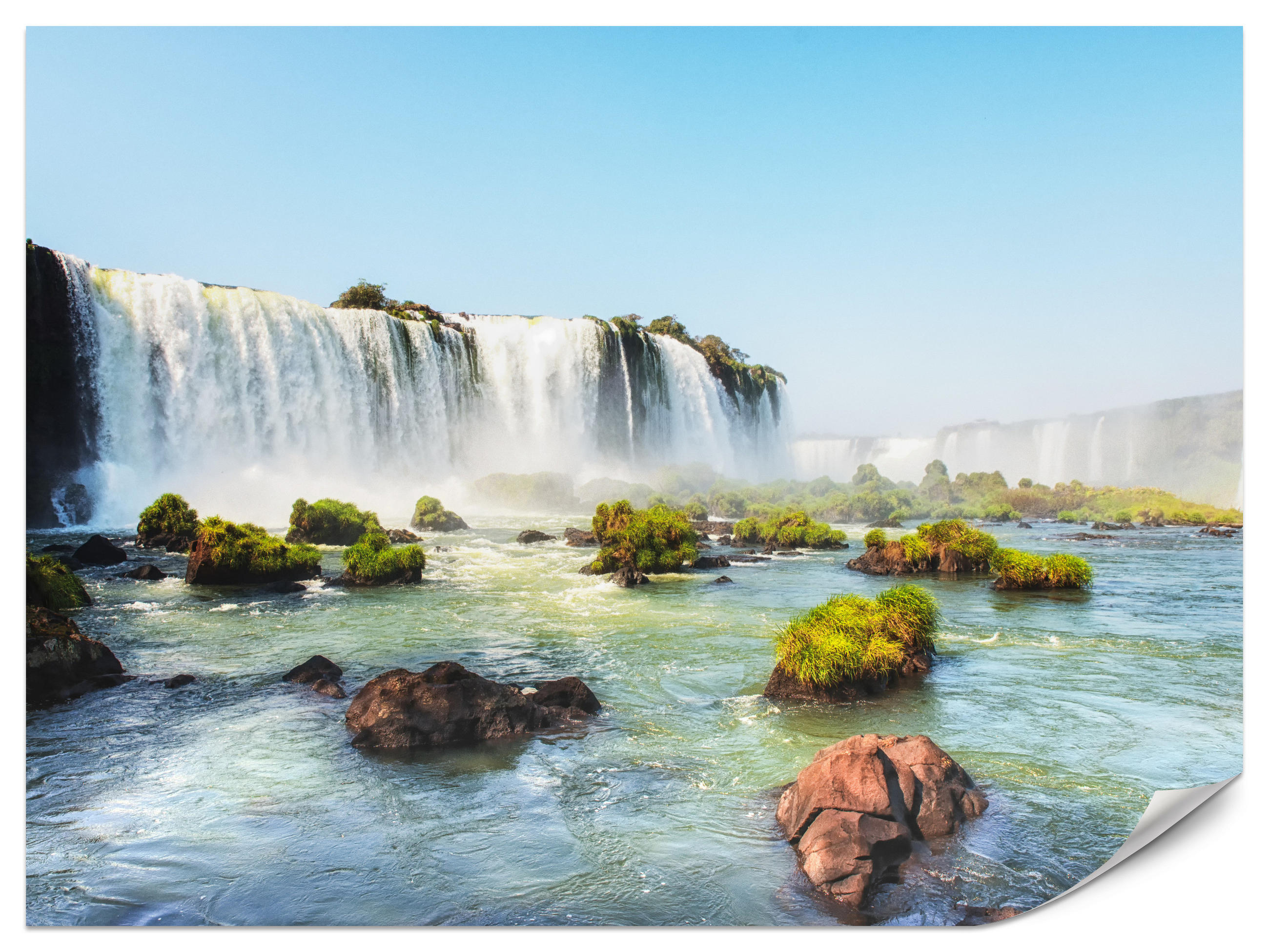 FOTOTAPETE für Schlafzimmer Wasserfall Felsen Natur Landschaft 200x140 - Beige/Orange, Papier (200/140cm) - Muralo