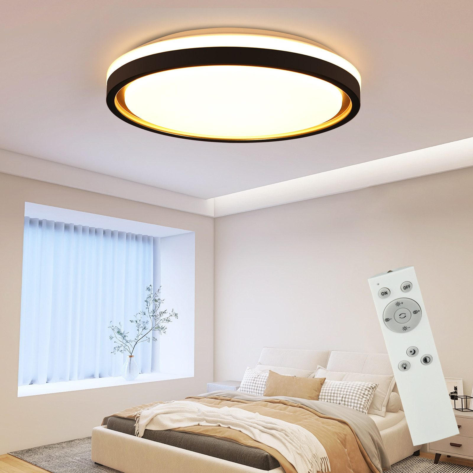LED-DECKENLEUCHTE Daniel 30/30/6 cm - Schwarz, Kunststoff (30/30/6cm) - Nettlife