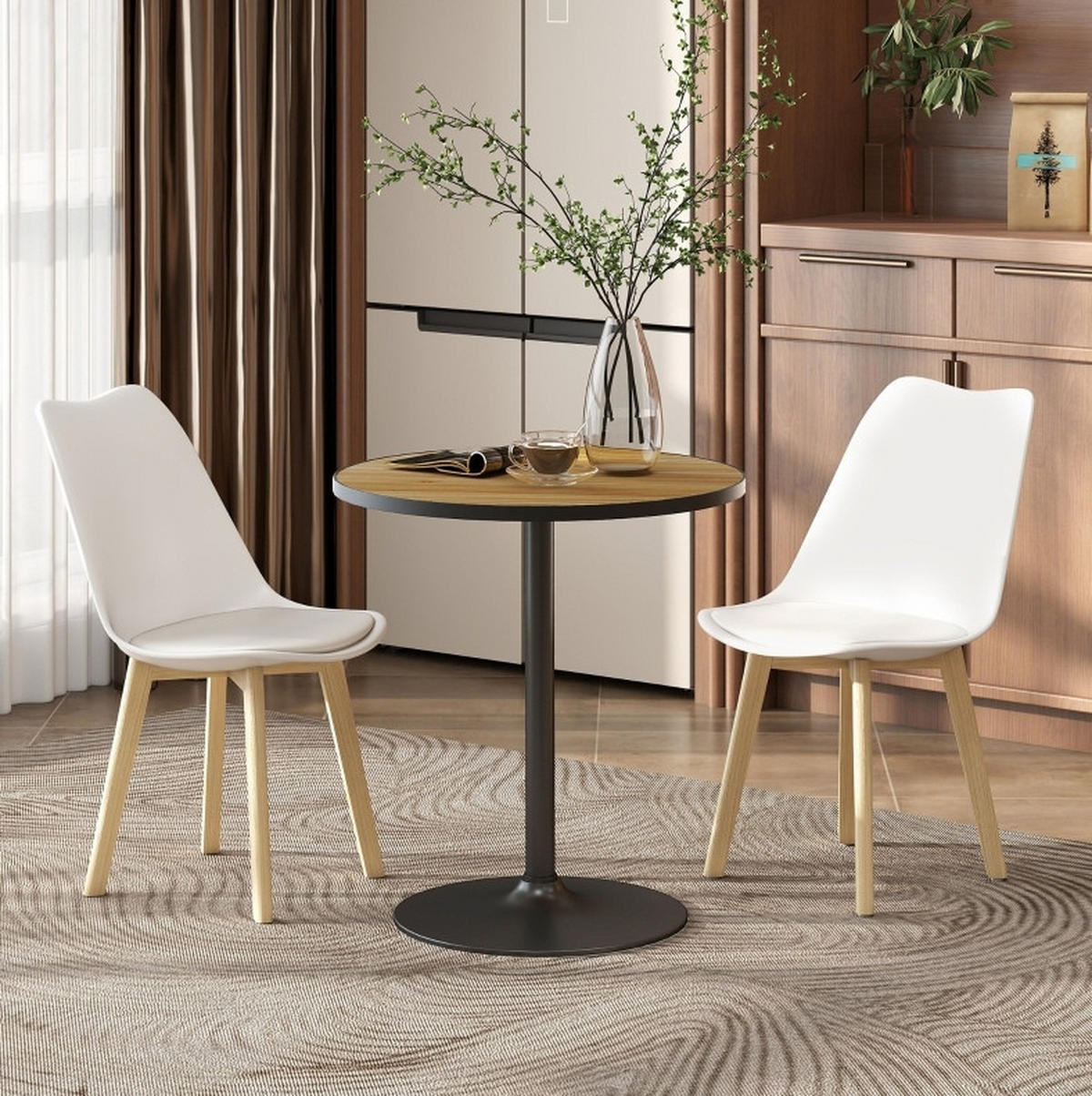 ESSTISCH Ø70/76 cm, rund und platzsparend mit stabiler Basis in Holzoptik, Eiche - Eichefarben, Holz (70/70/76cm) - Redom