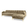 ECKSOFA rechts Mamaia aus Samt beige 5 Sitzplätze - Beige, Textil (185/293cm) - Micadoni